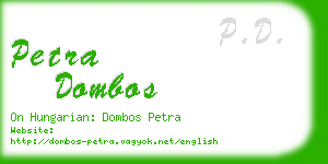 petra dombos business card